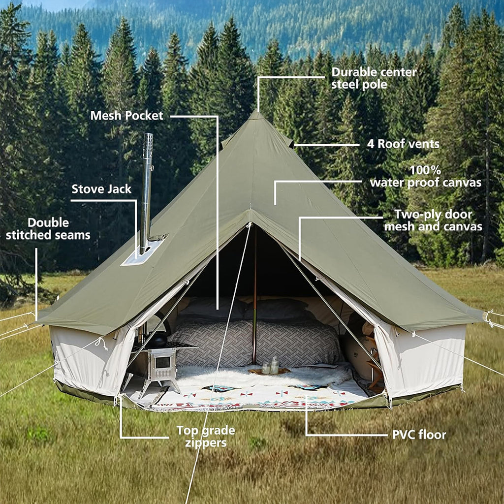 Evergreen Echo Canvas Bell Tent - Trend Tents