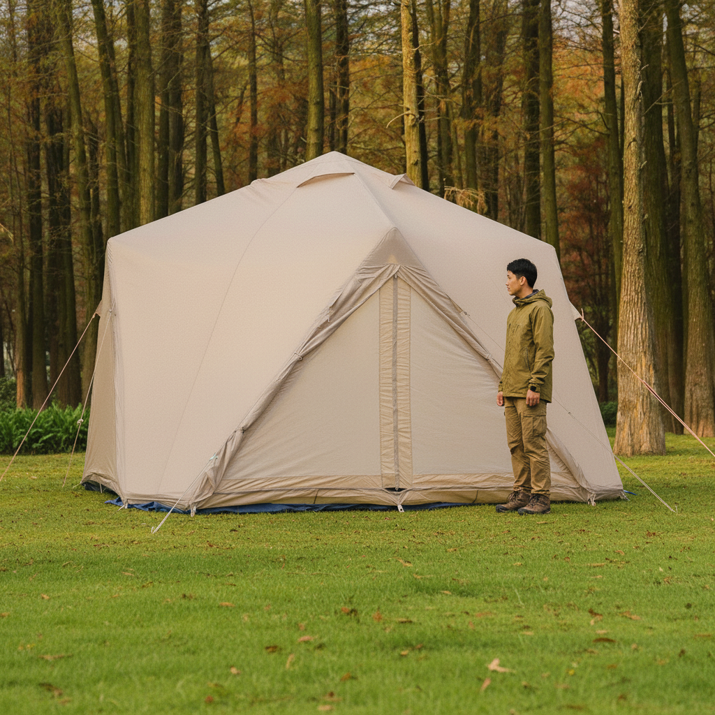 Air Quatro Inflatable Tent Next to a person