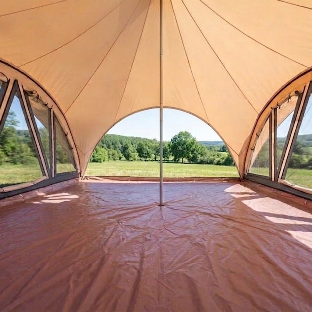 The Asher Luxury Glamping Tent from Trend Tents great alternative to landys glamping tents. Best Glamping Tent for 5+ people. Huge Interior.