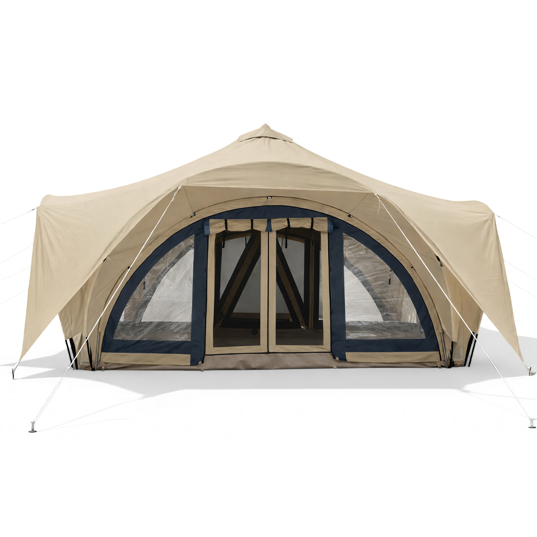 The Asher with Rainfly Luxury Glamping Tent from Trend Tents great alternative to landys glamping tents. Best Glamping Tent for 5+ people