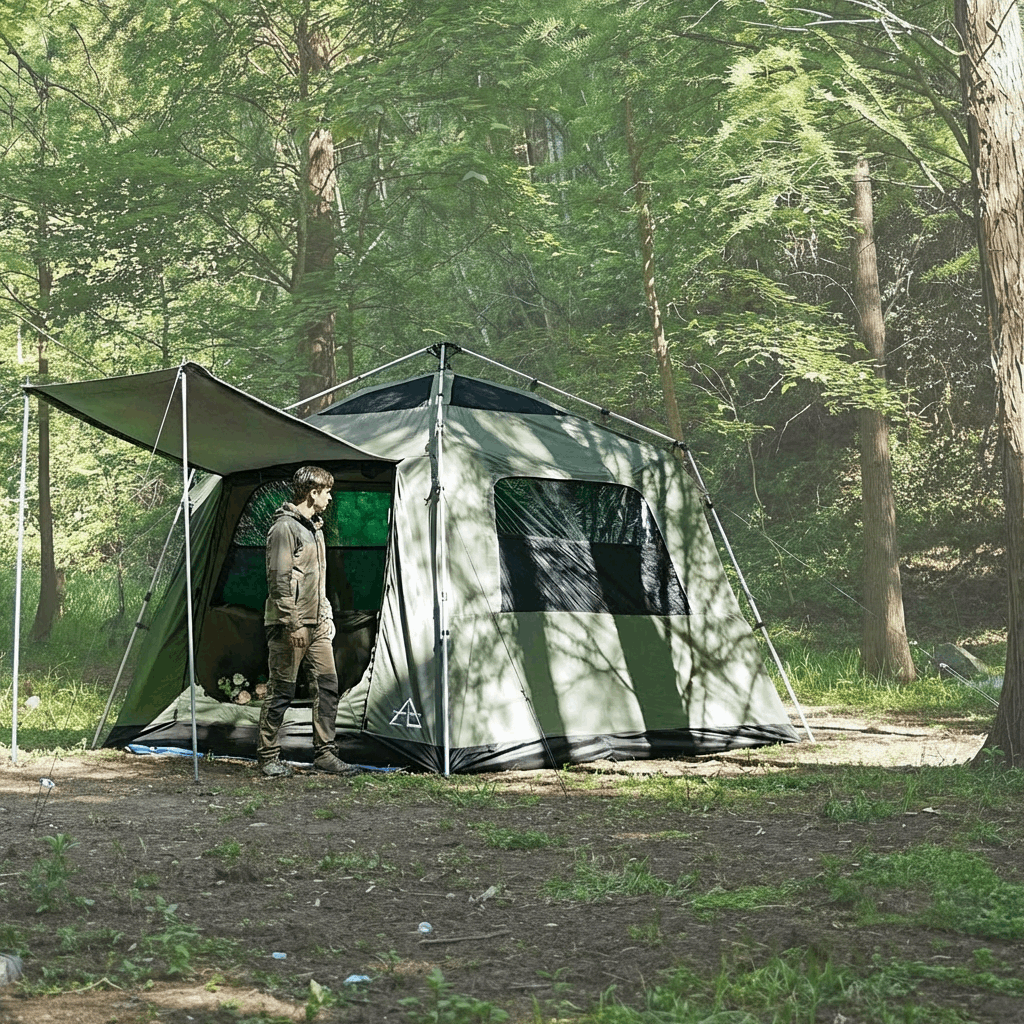 Trend Tents Automatic Pop Up Safari Wall Tent Human Scale