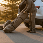 Trend Tents Automatic Pop Up Safari Wall Tent packed up into its duffle bag