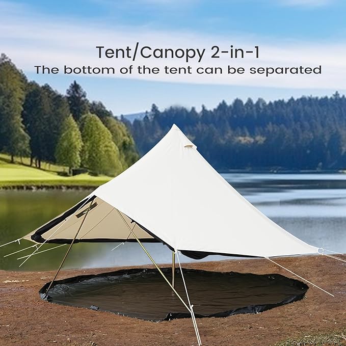 Monochrome Mirage Canvas Bell Tent - Trend Tents