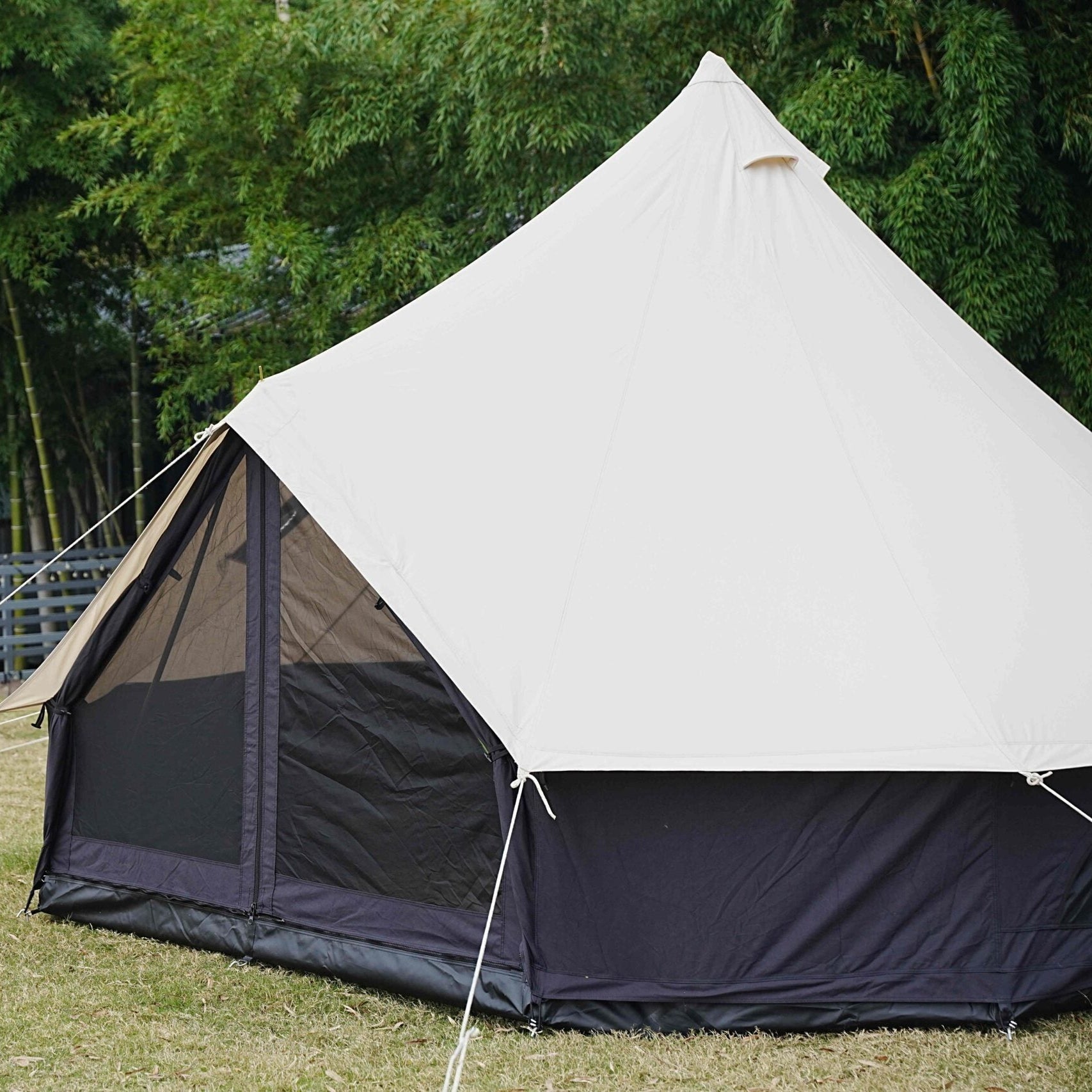 Monochrome Mirage Canvas Bell Tent - Trend Tents