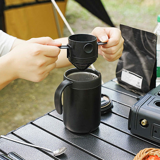 Trend Tents Portable pour over coffee mug - best coffee mug for backpacking - outdoor coffee maker no paper filter