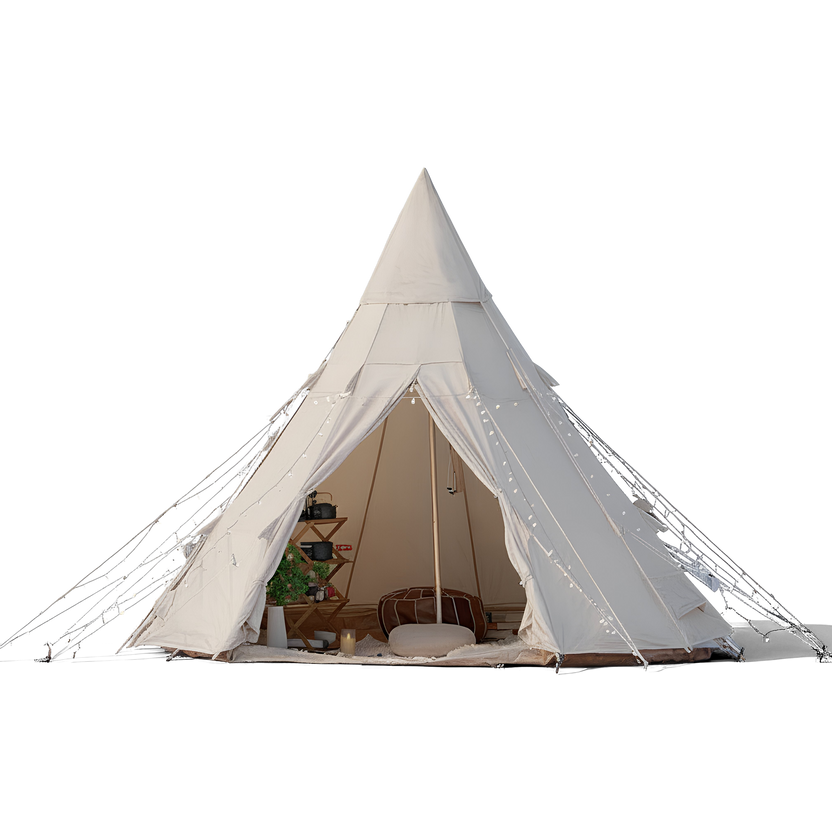 Nomad Tipi — classic conical canvas tent with pole frame