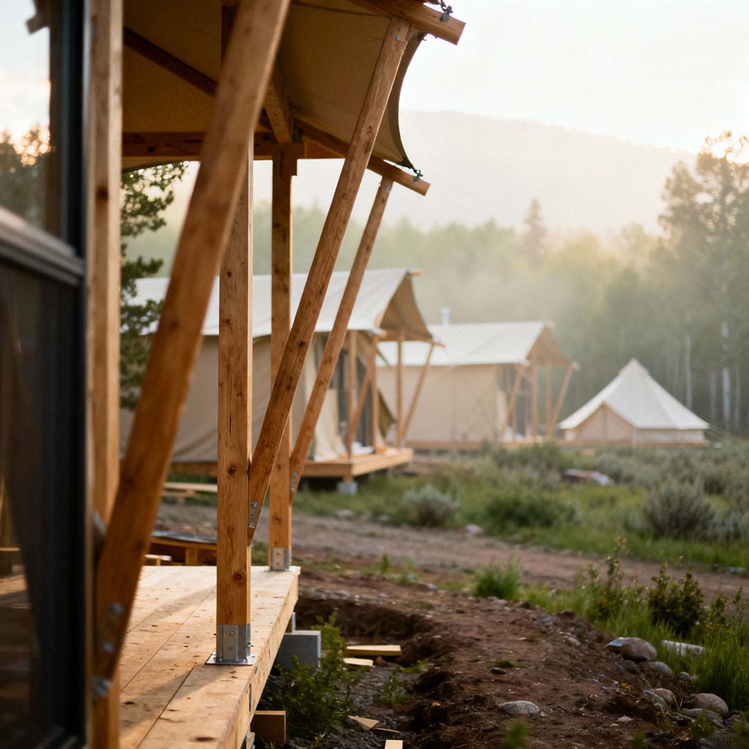 Safari tents installation