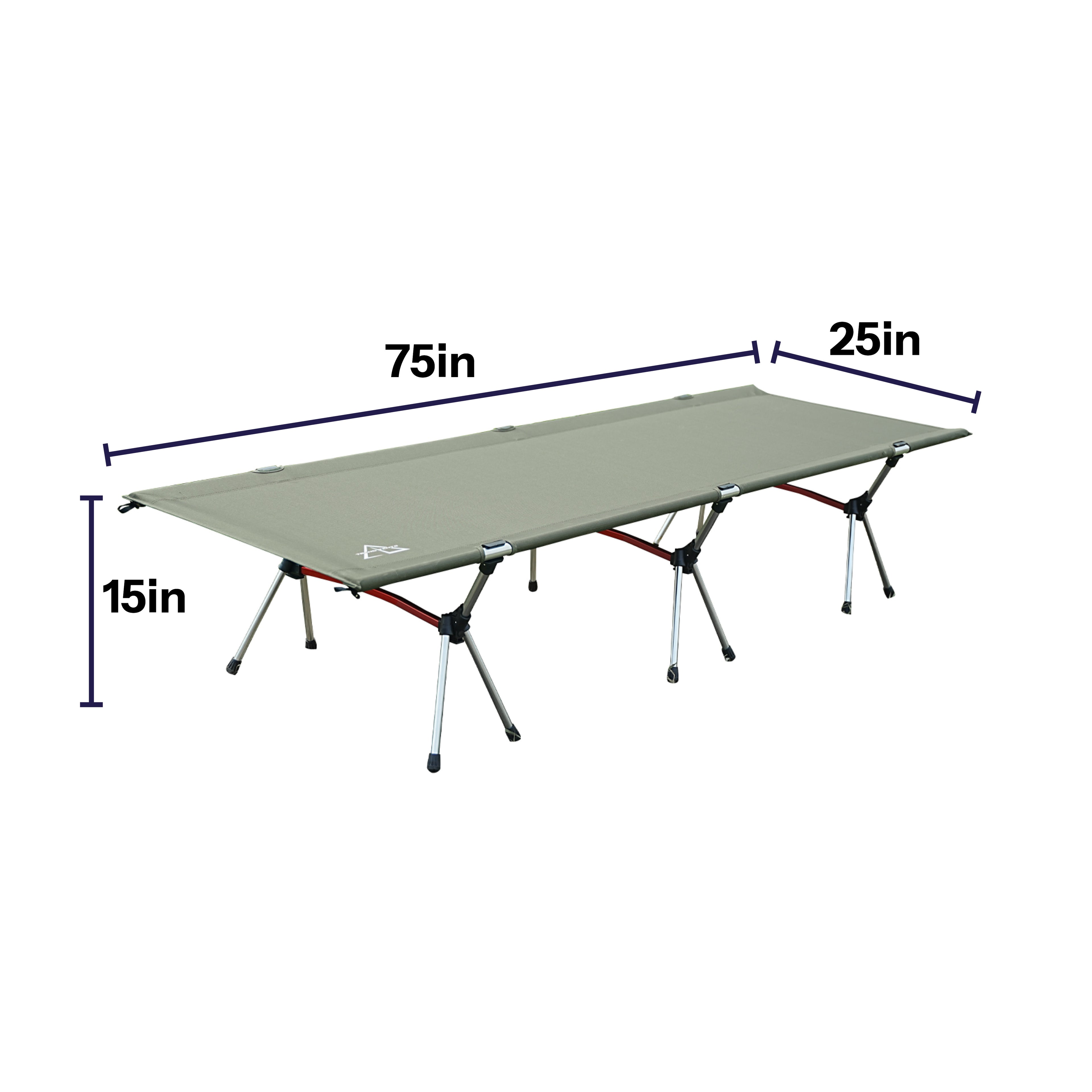 Trend Tents Best Camping Cot - Outdoor Bed with foldable detachable legs