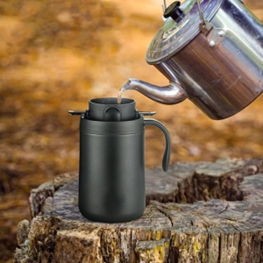 Trend Tents Portable pour over coffee mug - best coffee mug for backpacking - outdoor coffee maker no paper filter