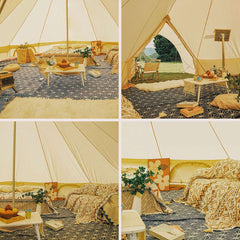 Stylish interior floor mat for glamping tent decor