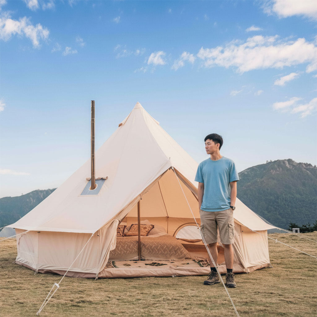 Bell tent human scale