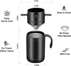 Trend Tents Portable pour over coffee mug - best coffee mug for backpacking - outdoor coffee maker no paper filter