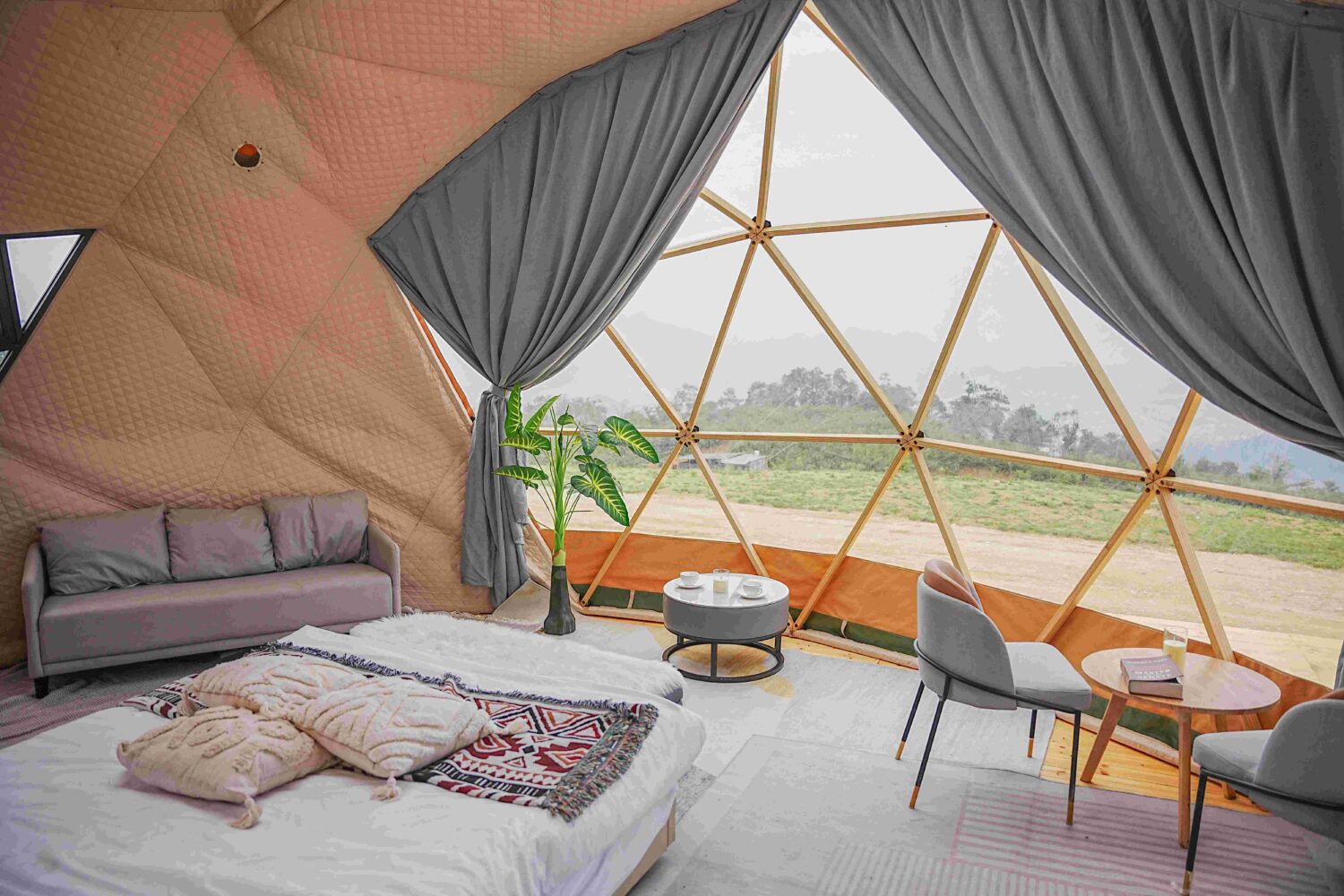 Wooden Geodesic Dome Tent