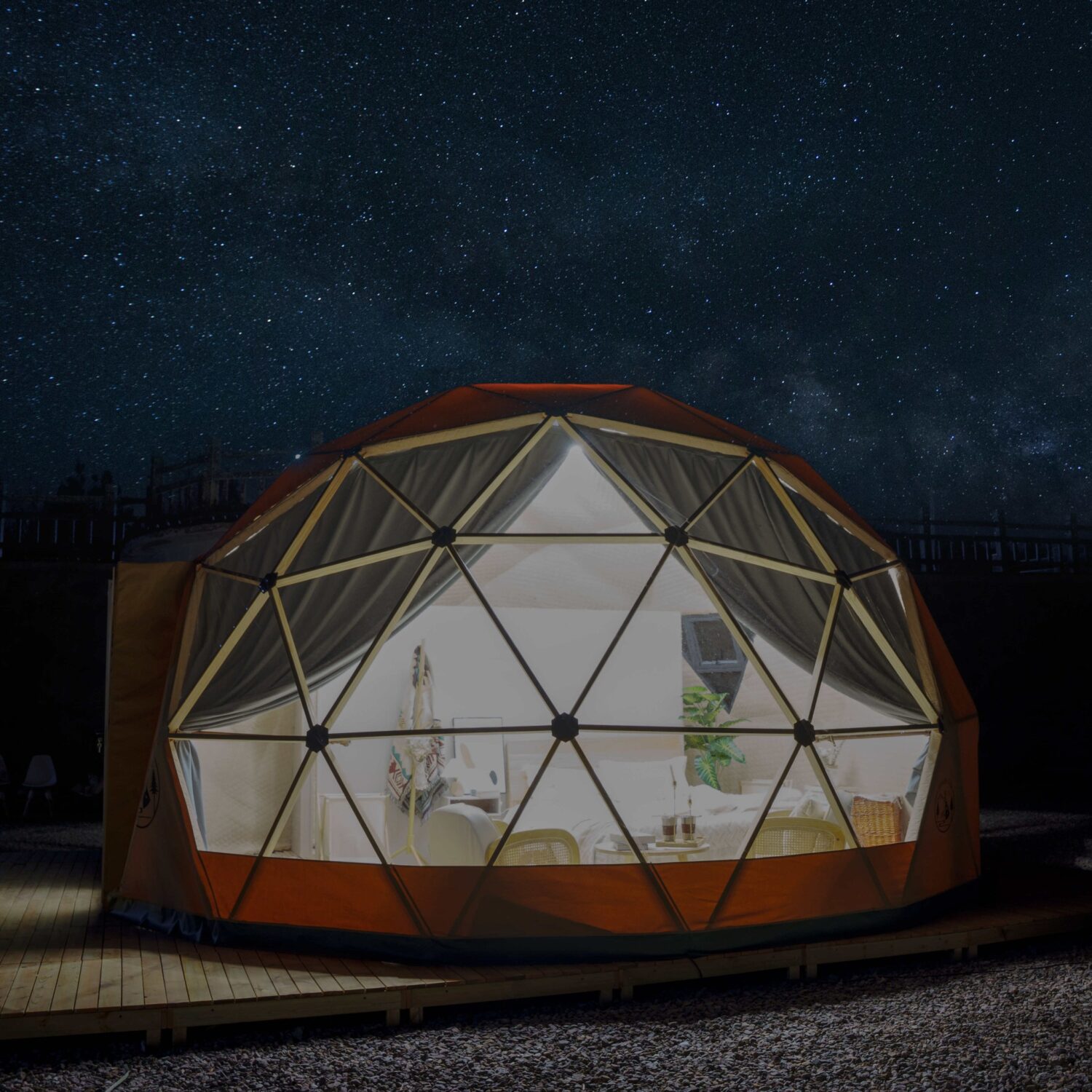 Wooden Geodesic Dome Tent