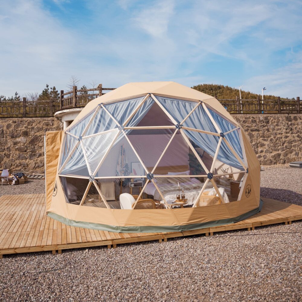 Wooden Geodesic Dome Tent