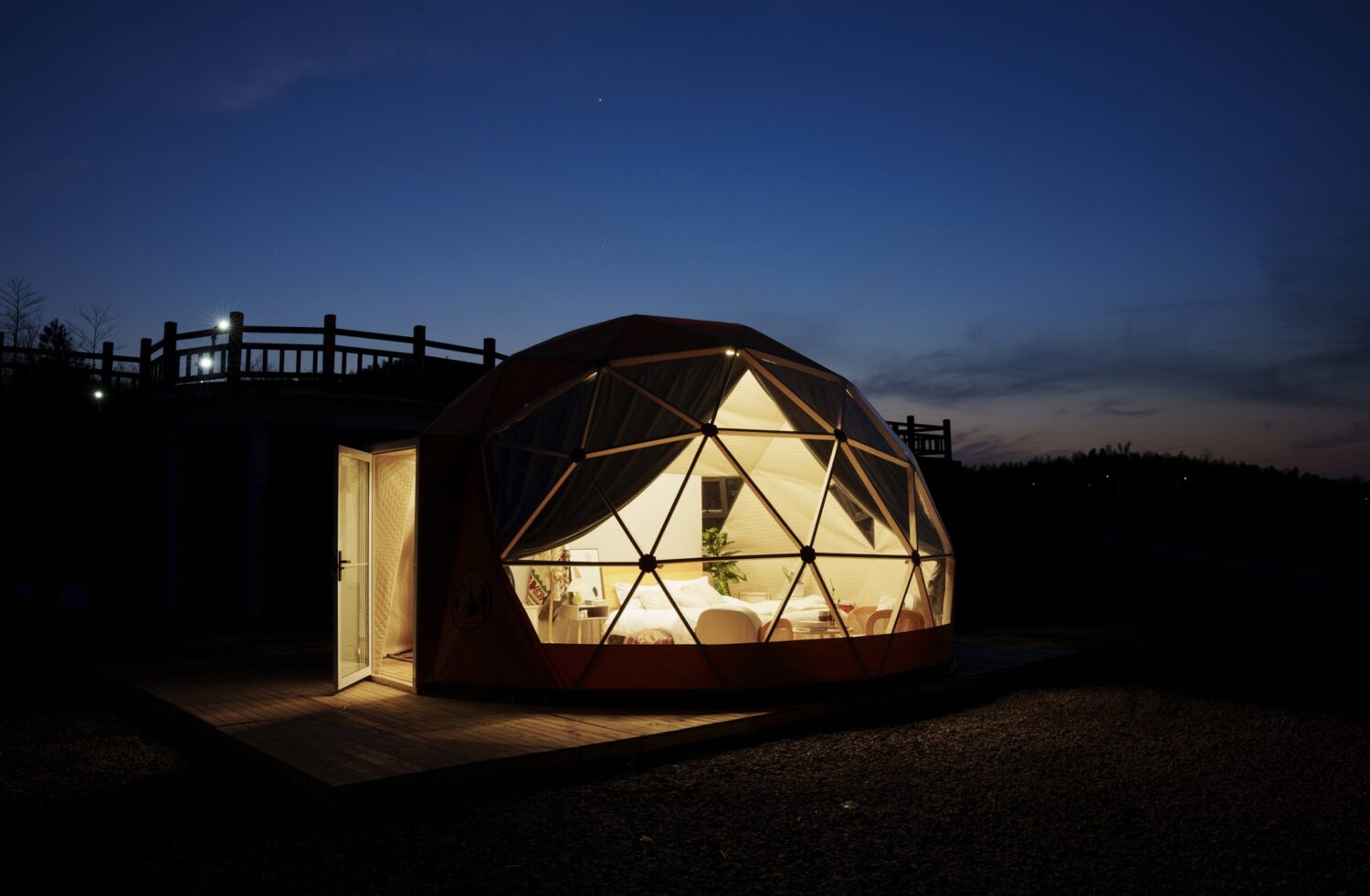 Wooden Geodesic Dome Tent